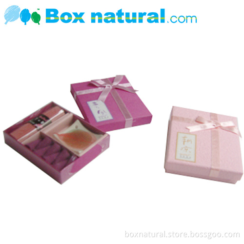 Fragrance Oil Burner Gift Box with Ribbon in Square Shape